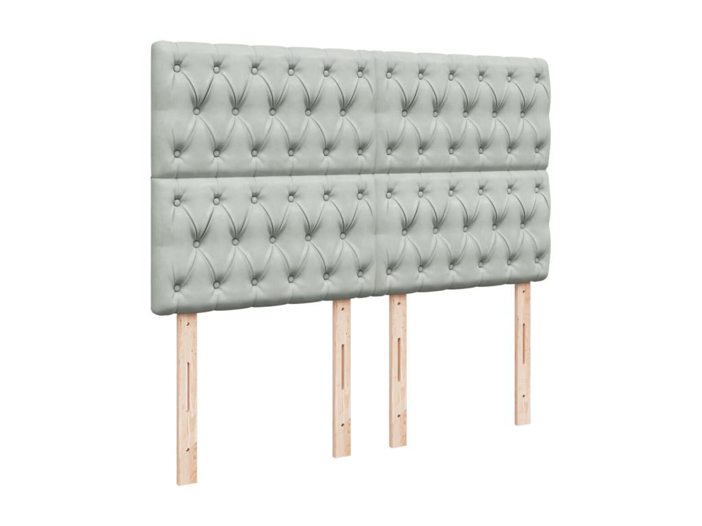 Ventoriq bed base and mattress, light grey, 160x200cm, velvet, LEMC97681