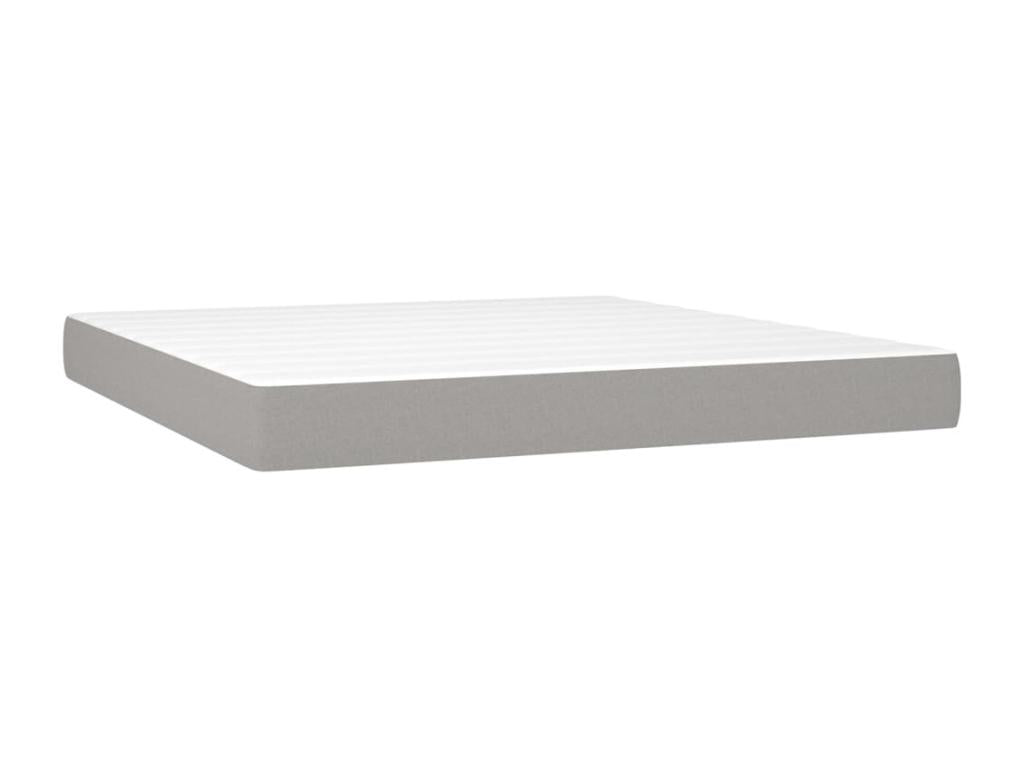 Ventoriq bed base with LED mattress, light grey, 160x200 cm, fabric EPYF61144