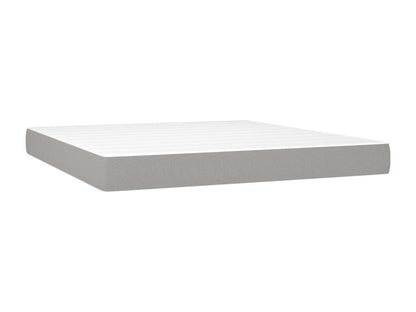 Ventoriq bed base with LED mattress, light grey, 160x200 cm, fabric EPYF61144
