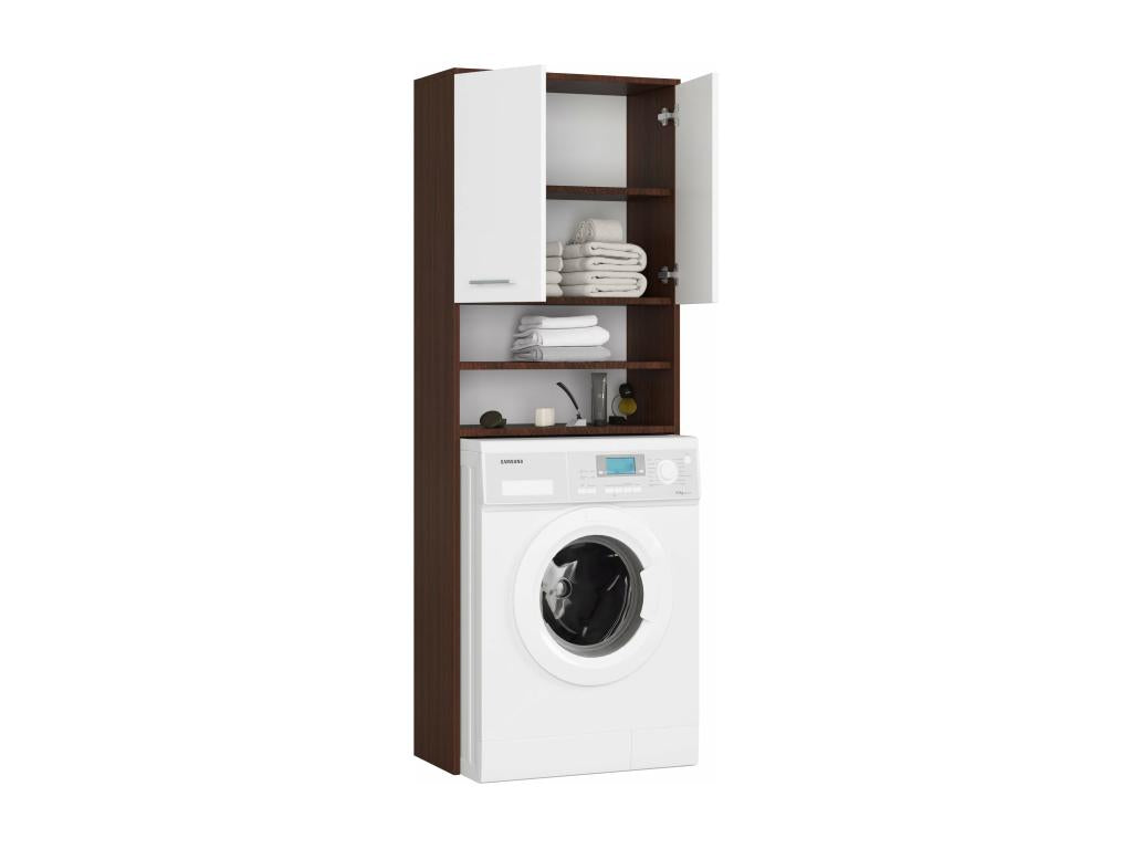 Washing machine cabinet with 2 doors, brown, 4 shelves, 64x30x180 cm, XXDT53856