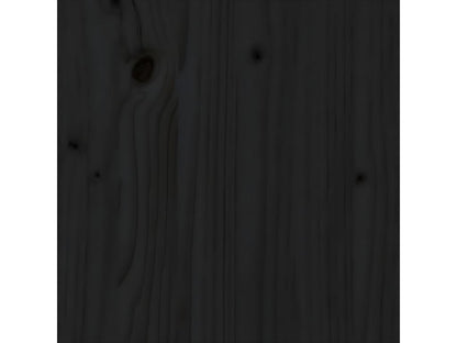Black Headboard 126x4x100 cm Solid Pine Wood BSOH05787