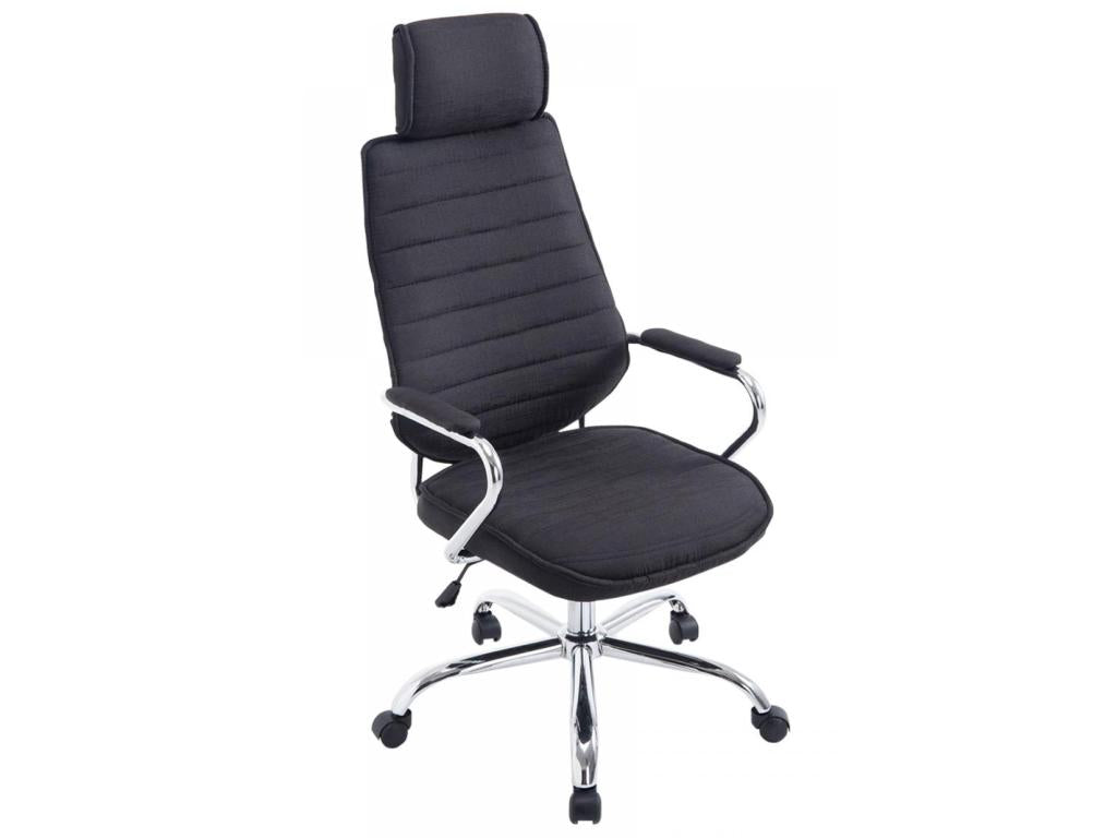 Office chair - Fabric / Chrome metal - Black - Ventoriq LWLF75500