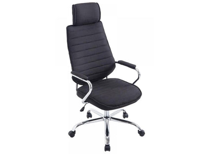 Office chair - Fabric / Chrome metal - Black - Ventoriq LWLF75500