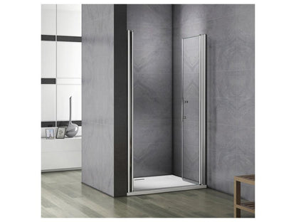 Hinged shower door 120x187cm, 180° pivot shower door in 6mm anti-limescale glass, alcove installation HCMY15845