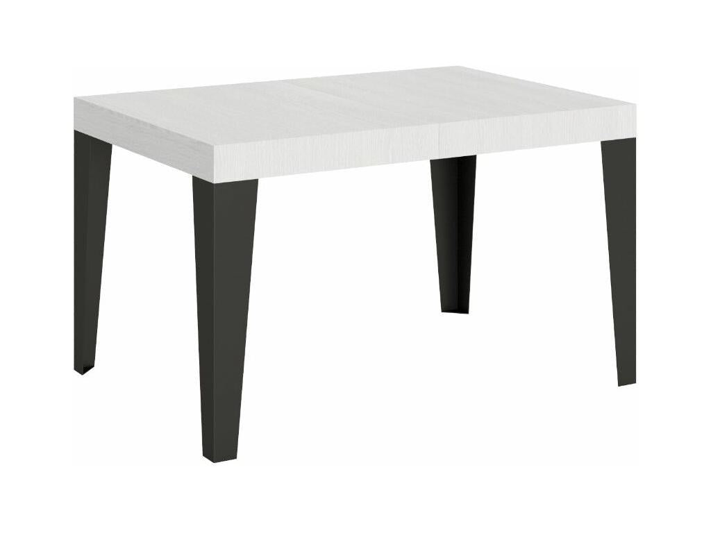 Ventoriq Extendable Dining Table - White - Ventoriq Base and Support - 2 Slim Extension Leaves - Extendable Width 130 to 234cm PZCL41432