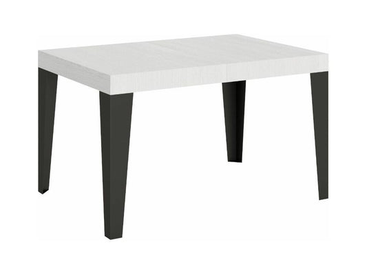 Ventoriq Extendable Dining Table - White - Ventoriq Base and Support - 2 Slim Extension Leaves - Extendable Width 130 to 234cm PZCL41432