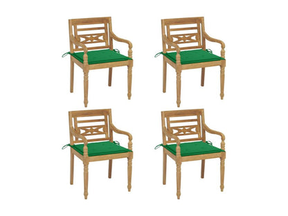 Lumenao chairs with cushions, 4 pieces, solid teak wood ZNQY44926