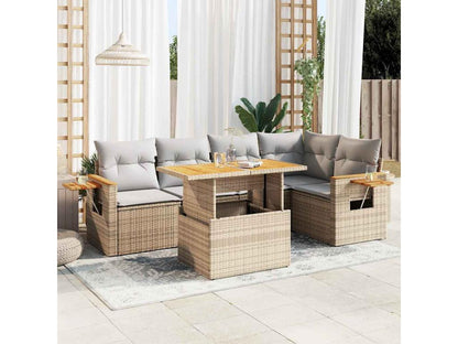 Ventoriq IHCV10060 5-piece beige resin wicker garden furniture set with cushions