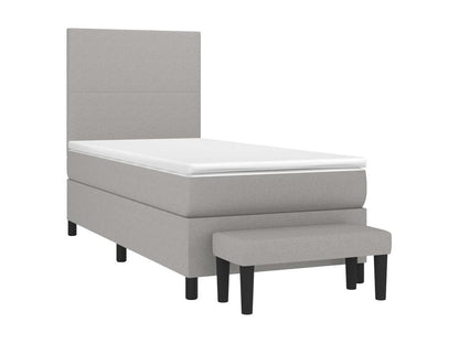 Ventoriq bed base with light grey mattress 90x200 Fabric FCYI23425