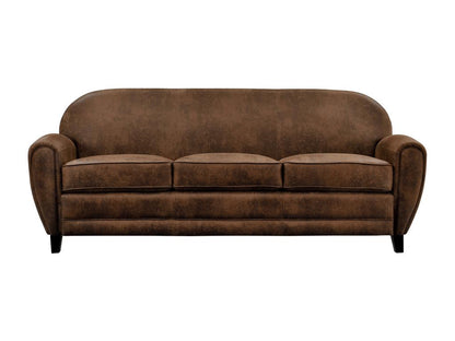 3-seater sofa in distressed brown microfiber - Ventoriq VLUM10601
