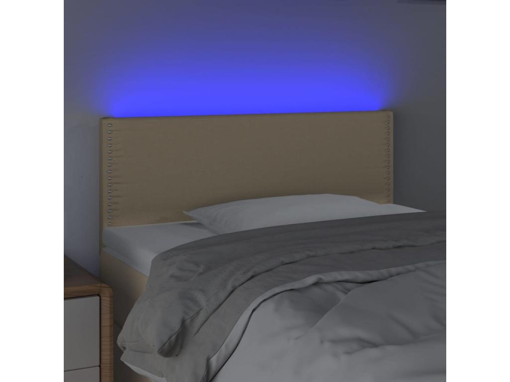 Cream LED Headboard 90x5x78/88 cm Fabric QJBO07352