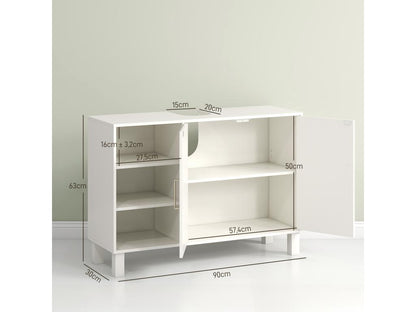 Vanity unit - 2 doors, 3 shelves - Cream MDF GGTX07996