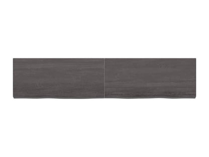 Dark brown wall shelf, solid treated oak wood ZLSO33037