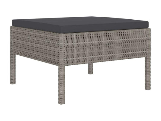 4-piece garden furniture set with cushions, grey wicker resin, 15 BFWF14739