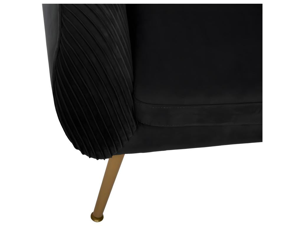Black velvet armchair with ventilation and gold metal legs JBXO83096
