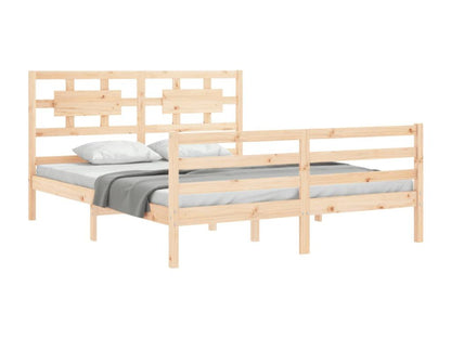 Ventoriq size solid wood bed frame with headboard KRYQ35598