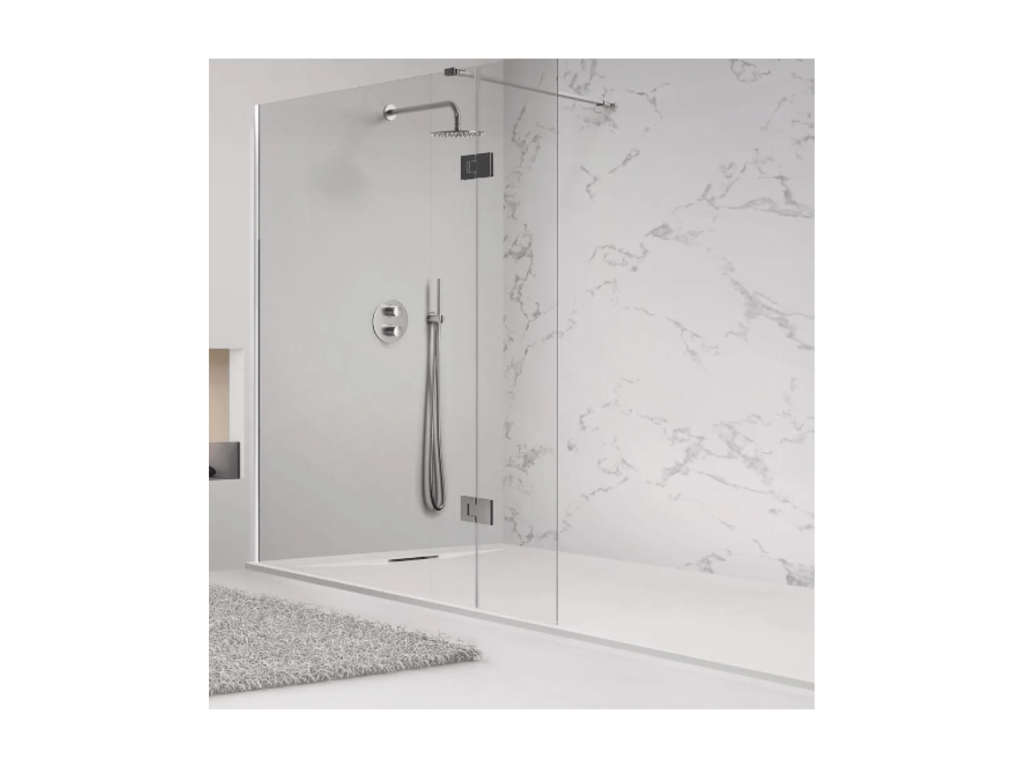 Ventoriq PLUS 80x130 cm Grey Shower Tray in Resin and Marble Powder with Side Grid in Marble Resin PZOV62182