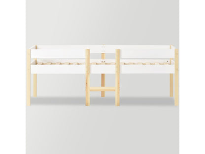 Baby Cot with Anti-Fall Protection in Solid Wood - 90x200 cm - White ICAH54282