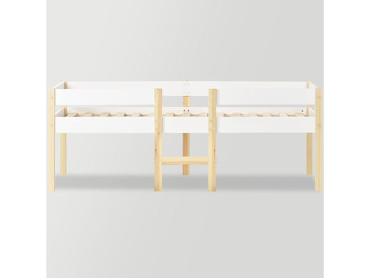 Baby Cot with Anti-Fall Protection in Solid Wood - 90x200 cm - White ICAH54282