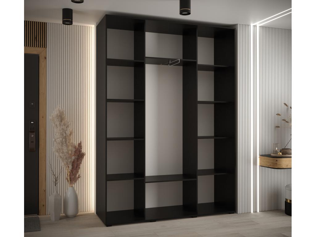 Ventoriq 1 Sliding Door Wardrobe 205.2/180/45 3 Doors Black/Ventoriq WNYR62653