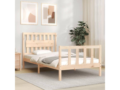 Bed frame without mattress 100x200 cm solid pine wood UUCU06618