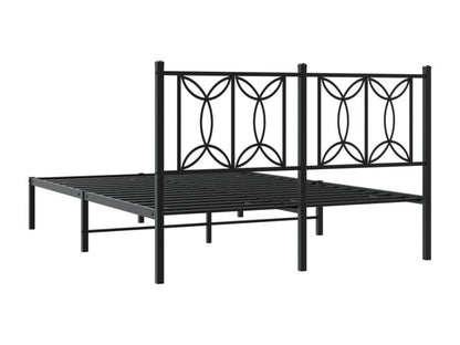 Metal bed frame without mattress with black headboard 140x200cm ULVA78823