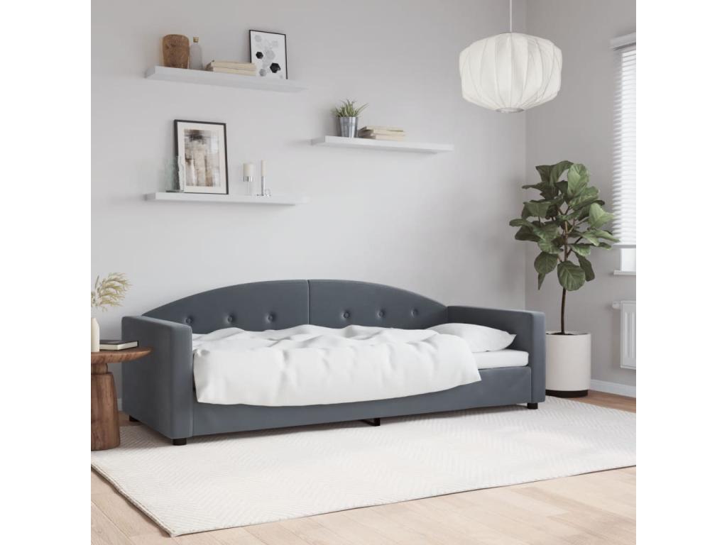 Dark grey daybed 80x200 cm velvet JRKU03950
