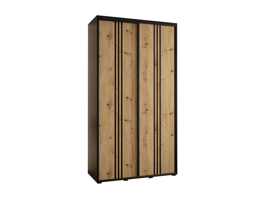 Boislis 6 Sliding Door Wardrobe 235.2/140/60 2 Doors Black/Boislis/Black MFOG99338