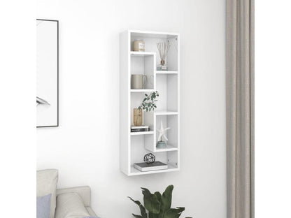 Glossy white wall shelf 36x16x90 KDNU62591