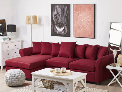 - Corner Sofa - Lumenao - Right Side in Dark Red Fabric FTOX93700