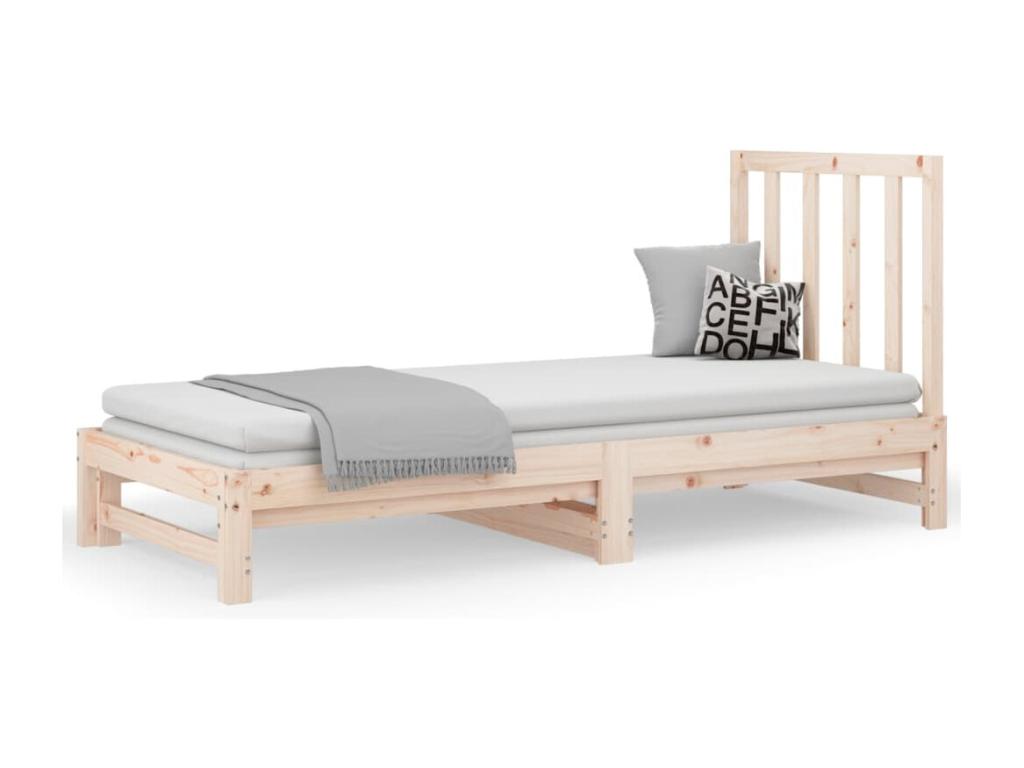 Sliding bed 2x 90x190 cm Solid pine wood 10 NWBG94409
