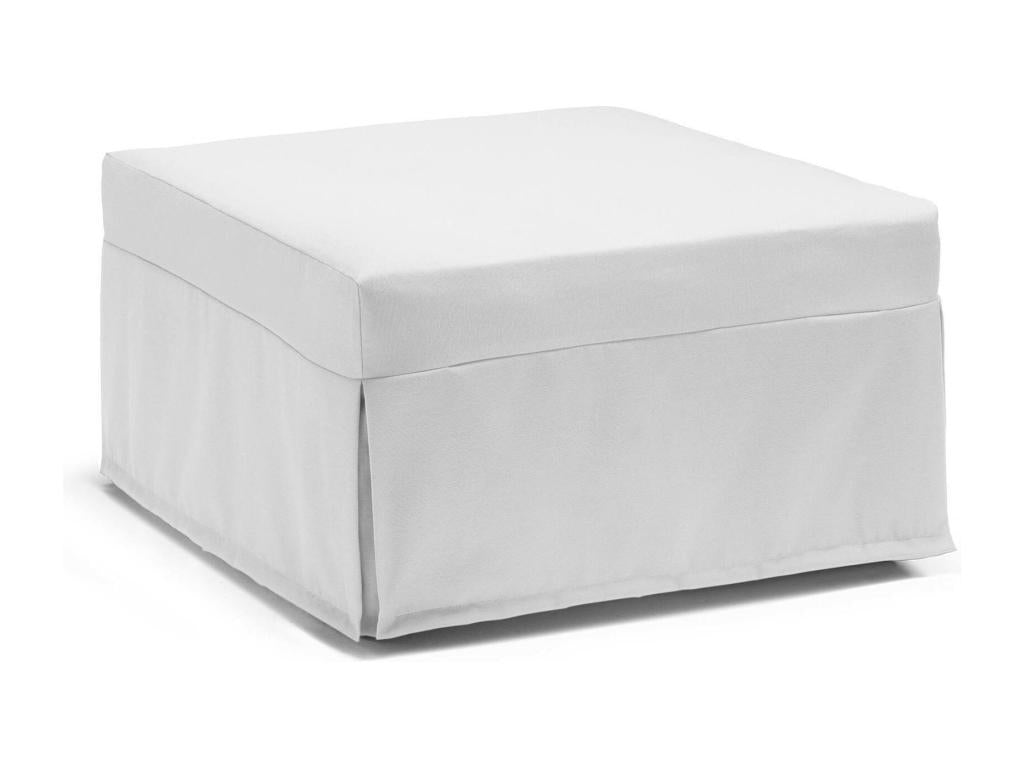 Ventoriq Folding Bed Pouf Convertible into a Single Bed Fabric Living Room Pouf Made in Italy 80x80h45 cm White KSIX95570