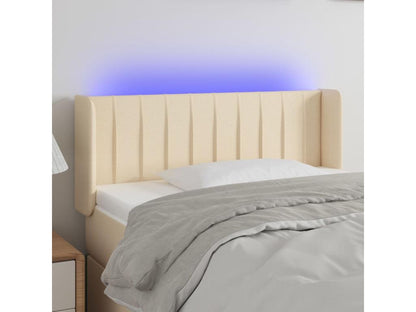 Cream LED Headboard 93x16x78/88 cm Fabric UFKD81672