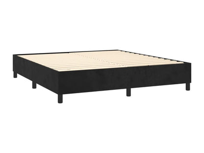 Upholstered bed base with mattress, black, 180x200 cm, velvet, XDVD17795