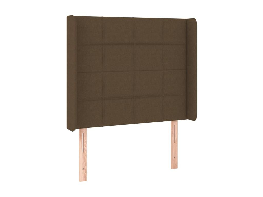 LED Headboard, Dark Brown, 83x16x118/128 cm, Fabric HLXV80411