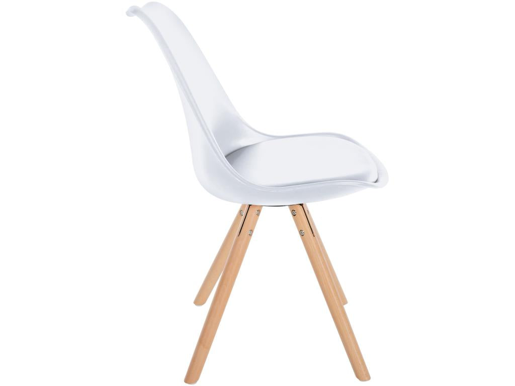 Dining chair - Plastic/Wood - White - Ventoriq RWKH95610