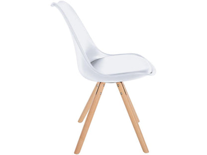 Dining chair - Plastic/Wood - White - Ventoriq RWKH95610