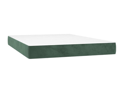 Upholstered bed base and mattress, dark green, 140x190cm, velvet, UYXM64438