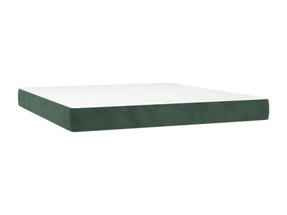 Upholstered bed base with mattress and LED lighting, Dark Green, 160x200 cm, Velvet, GNGO89627