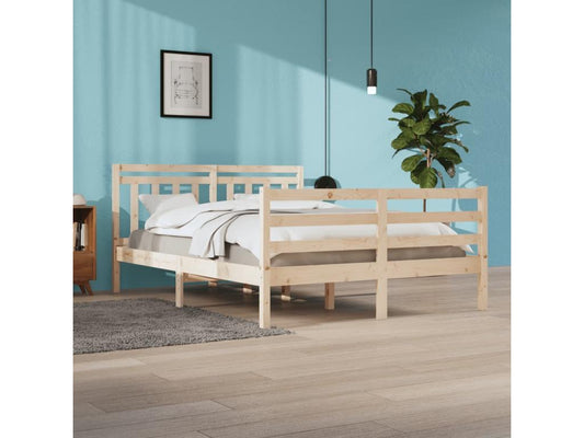 Bed frame without mattress 160x200 cm solid wood NAQW47815