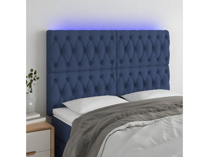 Blue LED Headboard 144x7x118/128 cm Fabric QQFH99807