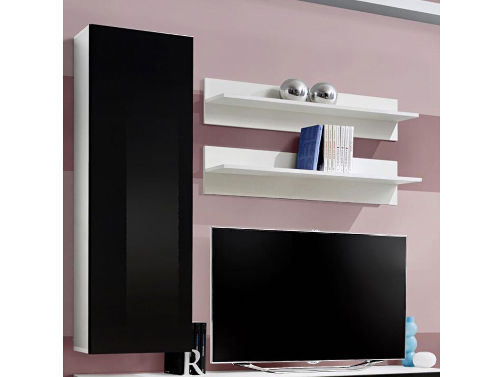 Fly I 170cm Black/White Wall-Mounted TV Unit GOQV02478