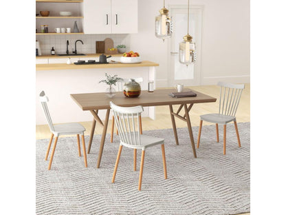 Set of 4 Lumenao chairs in wood and grey XBTO27460