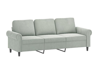 3-piece sofa set with light grey velvet cushions EEMM12592