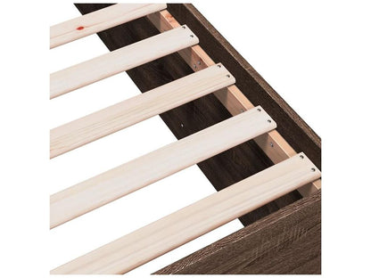 Brown oak bed frame 75x190 engineered wood FKZR76734