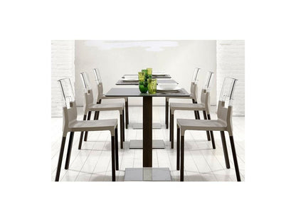 NATURAL Ventoriq chair with wooden legs and translucent backrest - sold individually JWPW25967