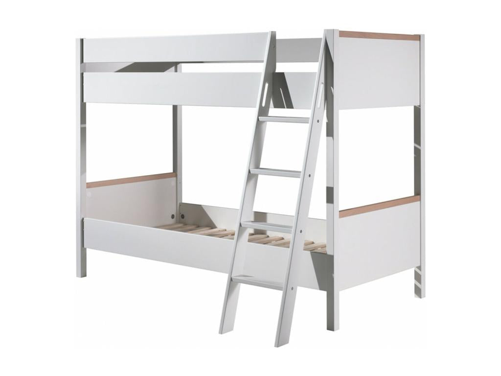 Ventoriq WHITE - Reversible Bunk Beds 90x200cm White and Wood EYTU03838