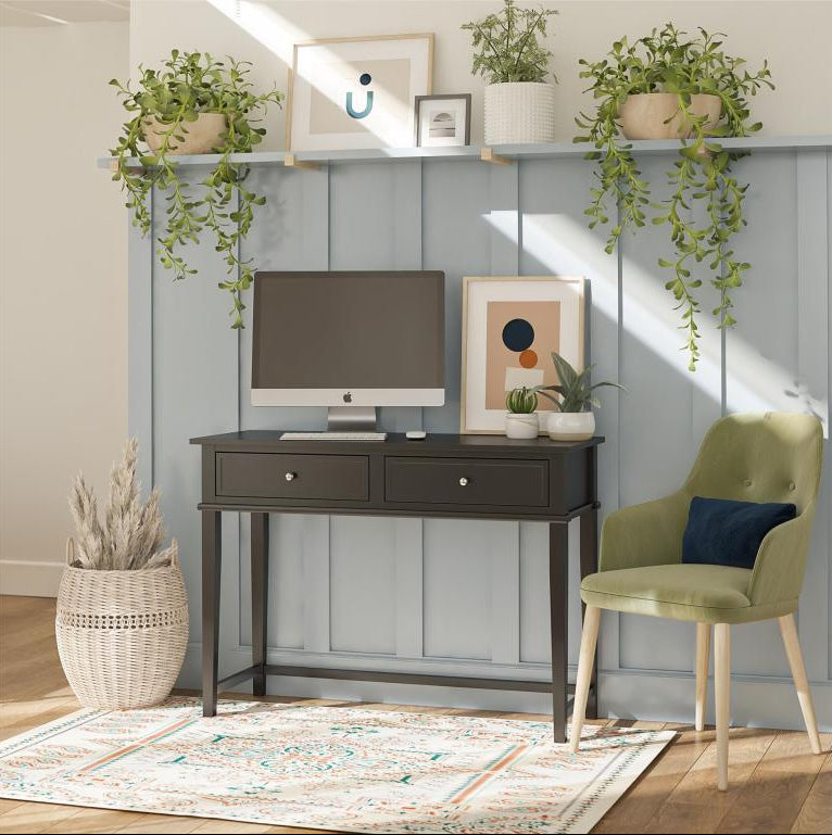 Ventoriq - Desk with 1 drawer in black melamine YKCB02609