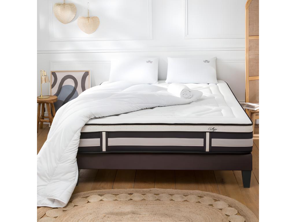 Ventoriq Memory Foam Mattress with Grey Base and Accessories - 90 x 200 cm QXEI81195