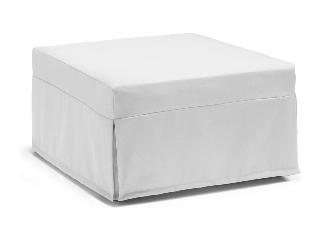 Ventoriq Folding Bed Pouf Convertible into a Single Bed Fabric Living Room Pouf Made in Italy 80x80h45 cm White KSIX95570